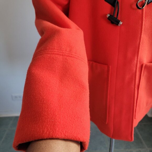 H&M Women's Hooded Red/Orange Short Women’s Zip Up Jacket – Size US 10 - Picture 5 of 16